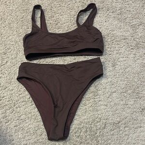 SKIMS Dark Brown Bikini Set